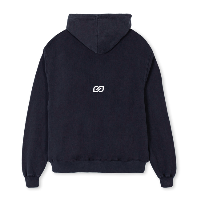 HYPHODROPTWO Vintage Black Oversized Hoodie.