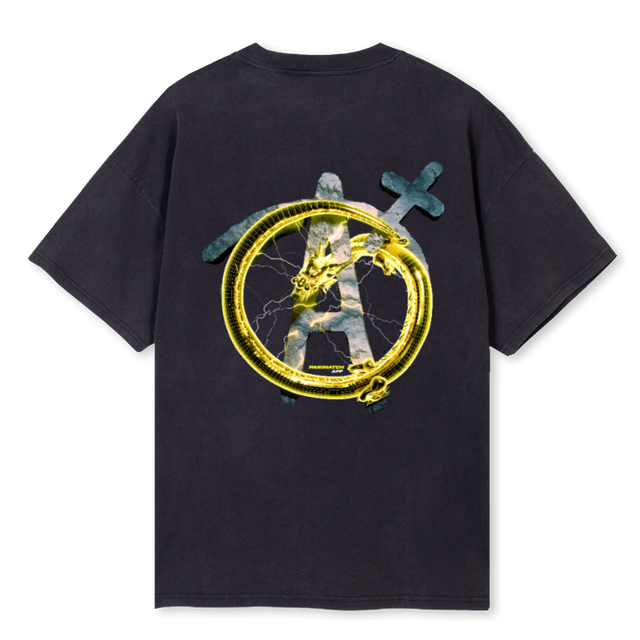 APMDRAGONTSHIRT Vintage Black Oversized Tee.