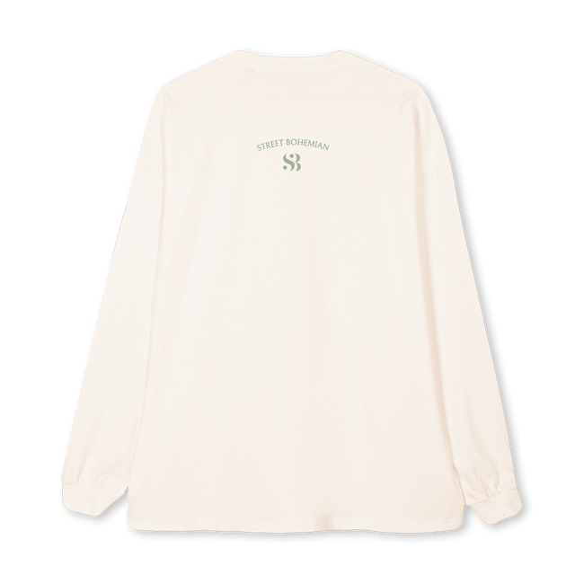 MARTHA Vintage White Oversized LS Tee.