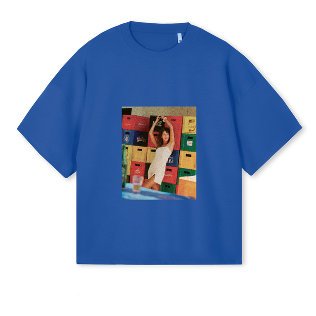 PORTO Cobalt Blue Oversized Boxy Tee.