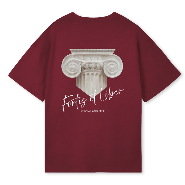 FORTIS ET LIBER BURG Burgundy Oversized Tee.