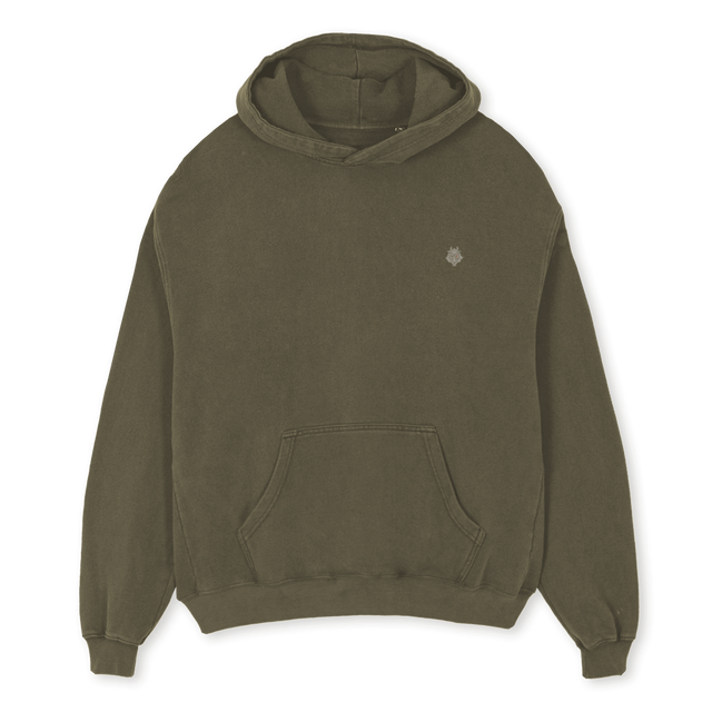 GTWOGRNESSNTLSHDEE Vintage Olive Oversized Hoodie.