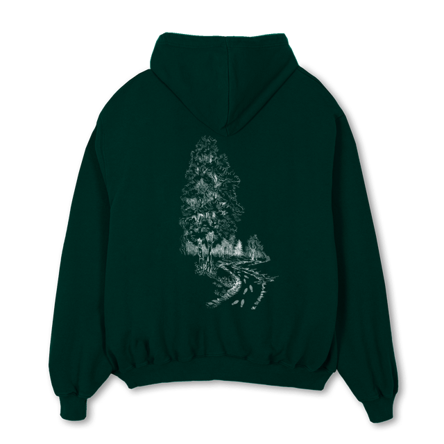 EQRTSHOODIEFINALONE Wild Green Oversized Zipped Hoodie.