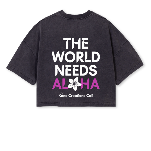 TWNA WOMANS  Vintage Black Cropped Oversized Tee.