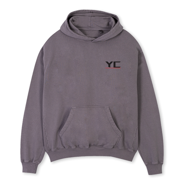 WHYCHAOSGRAU Pigment Grey Oversized Hoodie.