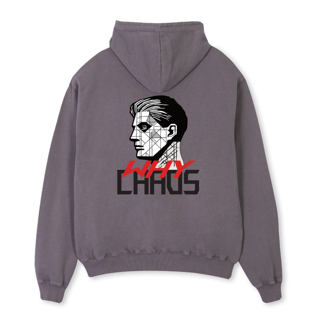 WHYCHAOSGRAU Pigment Grey Oversized Hoodie.