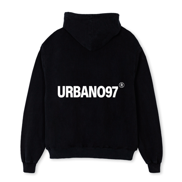 HZ Black Oversized Zipped Hoodie.