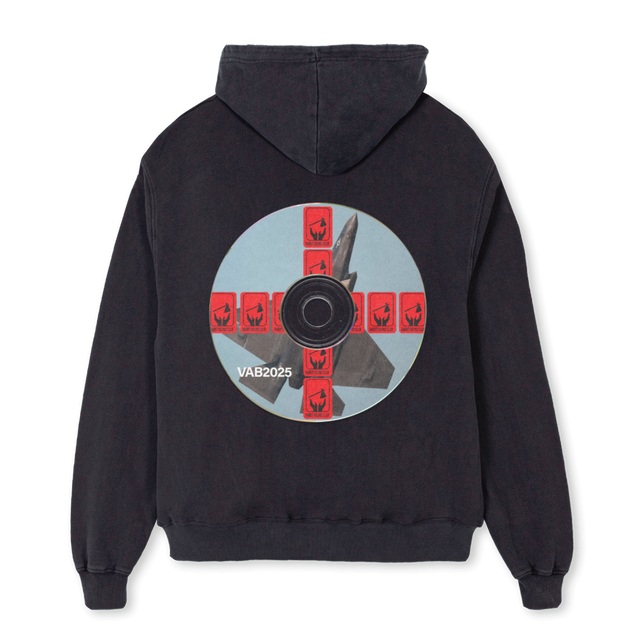 SOUNDCLUBTOO Vintage Black Oversized Zipped Hoodie.