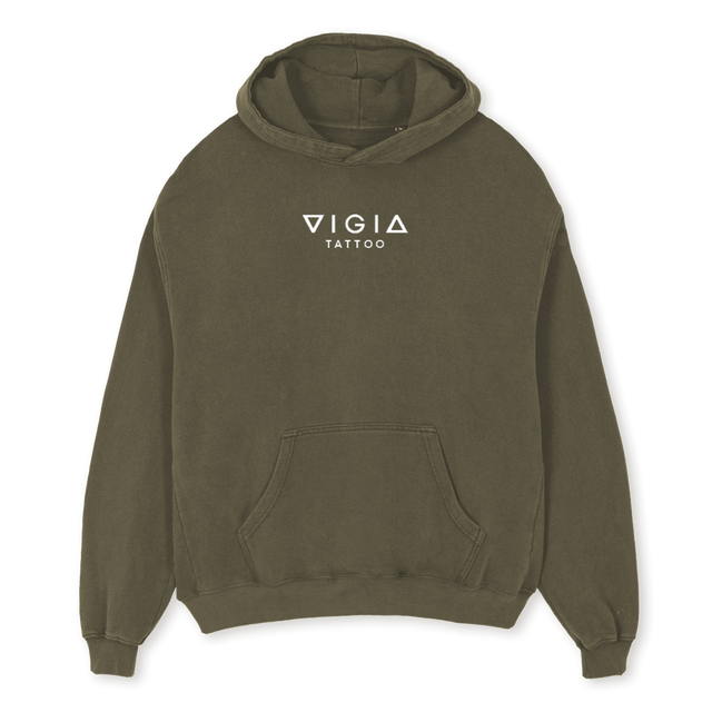 SUDADERA OLIVE VIGIA Vintage Olive Oversized Hoodie.