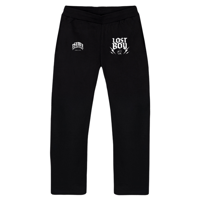 LBSWT Black Straight-Leg Relaxed Sweatpants.