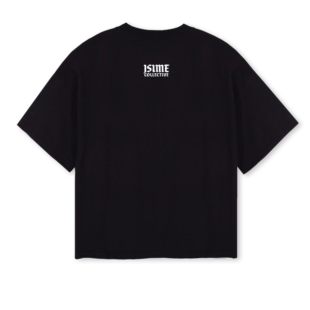 NPH_B  Black Oversized Boxy Tee.