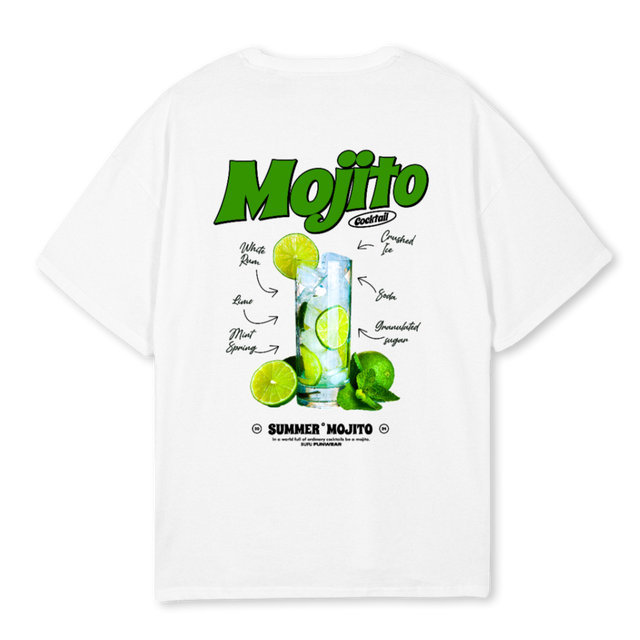 MOJITOCOCKTAIL White Oversized Tee.