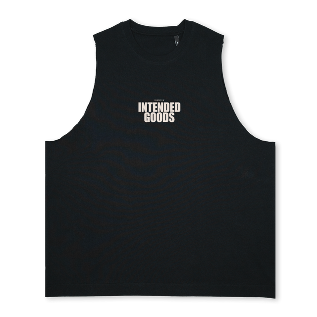 BLACKRUNCLUBTANK Deep Black Oversized Vest.