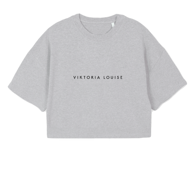 VLCROPFINAL_LG Light Grey Marl Cropped Oversized Tee.