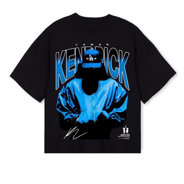 LAMAR Black Oversized Boxy Tee.