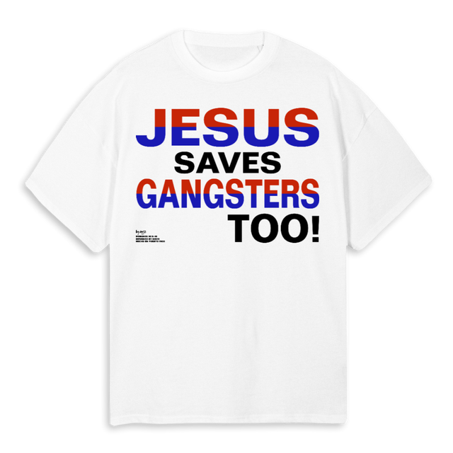 HE SAVES White Oversized Tee.