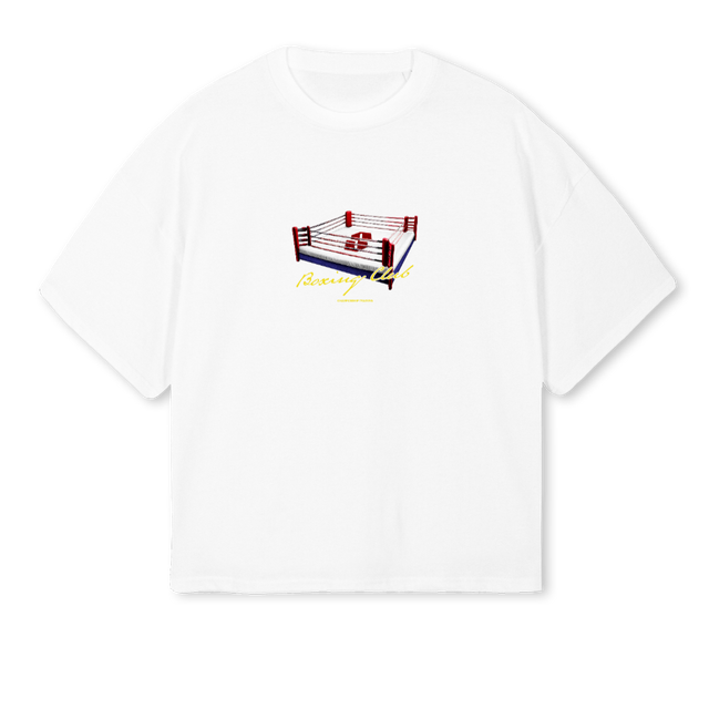 BOXINGREING White Oversized Boxy Tee.