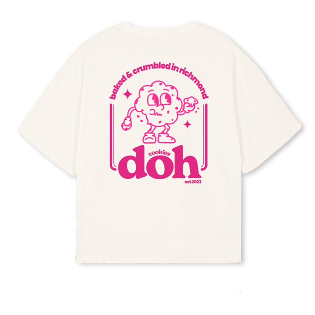 MASCOT PINKK Vintage White Oversized Boxy Tee.