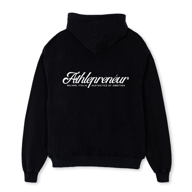 MUSTAVALKO Black Oversized Hoodie.
