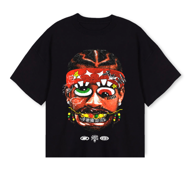CRUTHIKBLACK Black Oversized Boxy Tee.