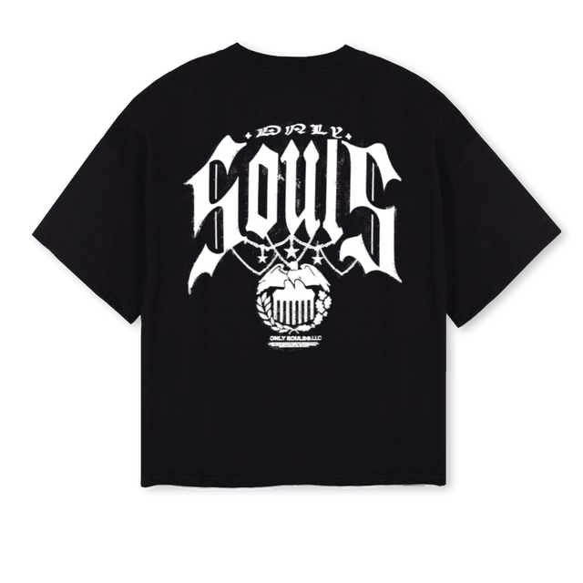 CRUTHIKBLACK Black Oversized Boxy Tee.