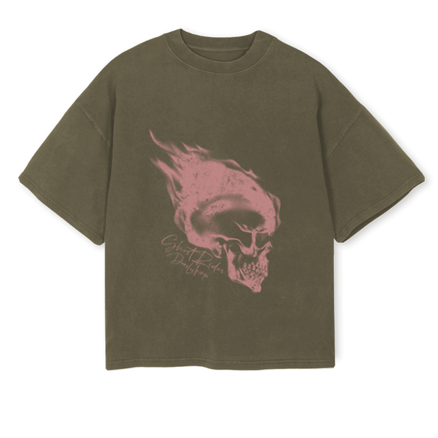 OLIVE SALMO Vintage Olive Oversized Boxy Tee.