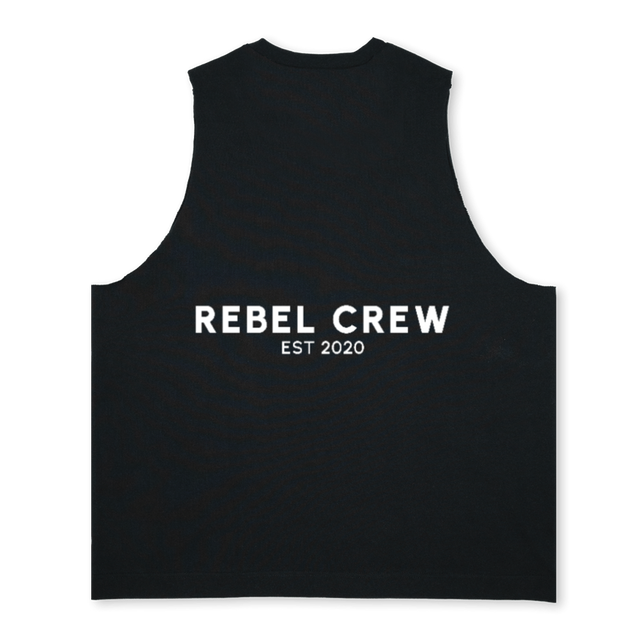 BLACKTANKLARGELOGO Deep Black Oversized Vest.