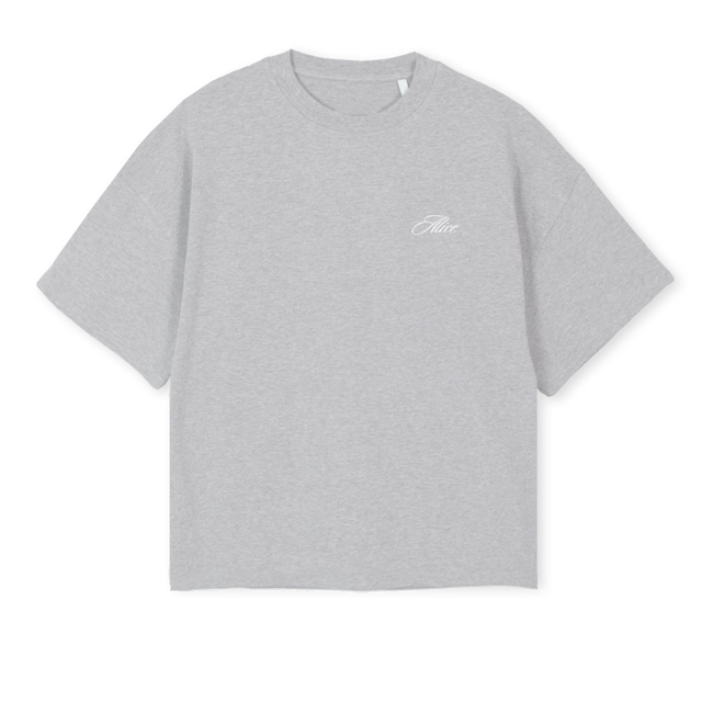 FAMILIA Light Grey Marl Oversized Boxy Tee.