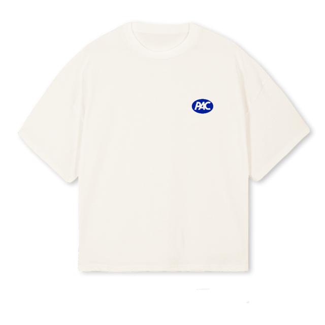 BLUESAMPLE Vintage White Oversized Boxy Tee.
