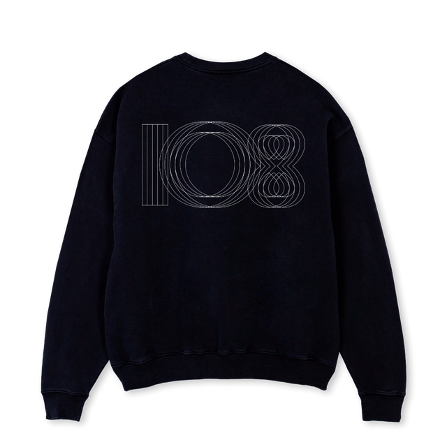 STOOSIEMBLK Black Oversized Crewneck Sweater.