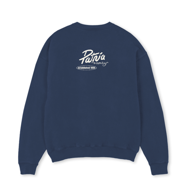 BLUCREWMIGHTY Navy Blue Oversized Crewneck Sweater.