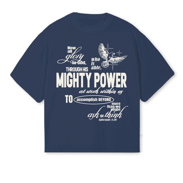 BLUEMIGHTY Navy Blue Oversized Boxy Tee.
