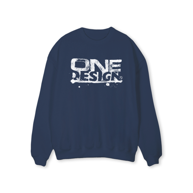 SWEATSHIRTONED Navy Blue Regular Crewneck Sweater.