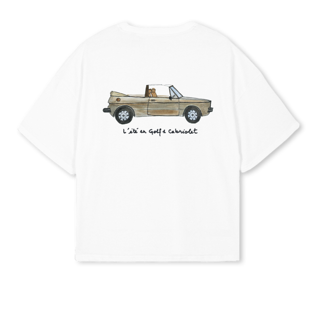 TEEZEROTROIS White Oversized Boxy Tee.