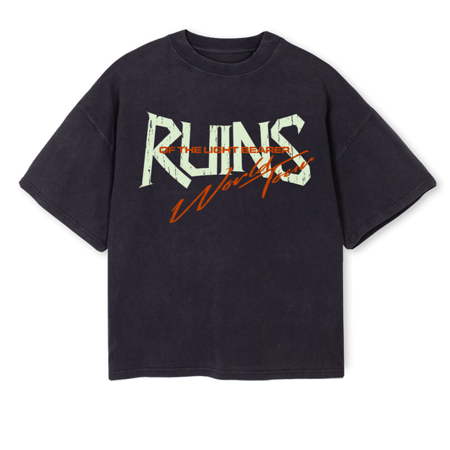 RUINS Vintage Black Oversized Boxy Tee.