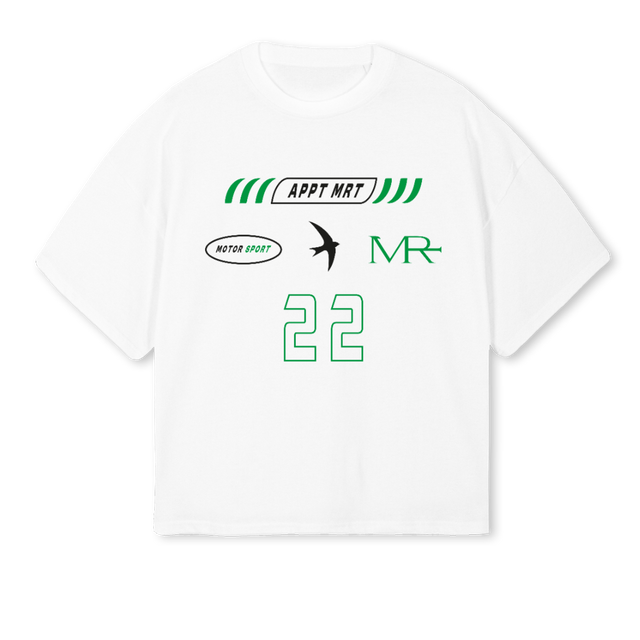 TSRAC White Oversized Boxy Tee.