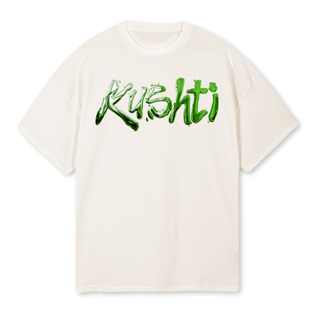 KUSHTI Vintage White Oversized Tee.