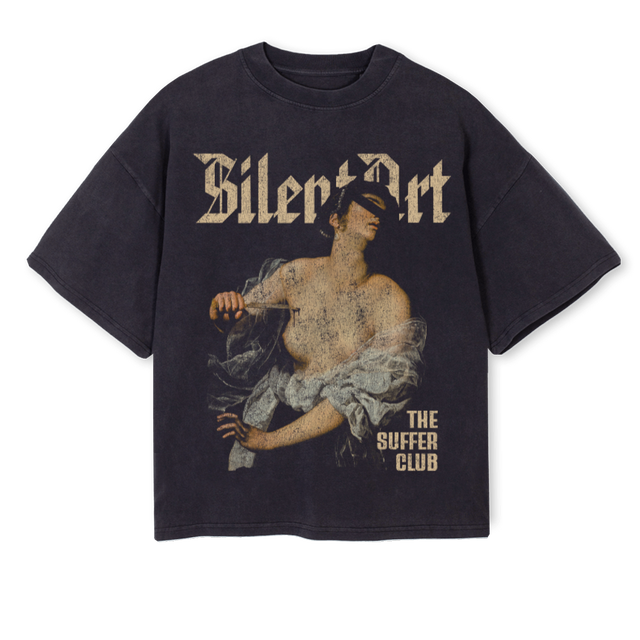 SUFFER FINAL Vintage Black Oversized Boxy Tee.