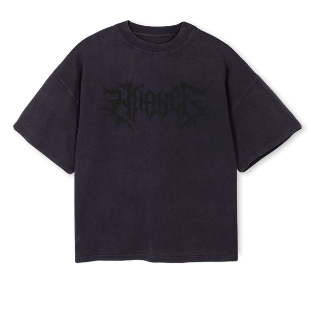 NUANCEMETALTONAL Vintage Black Oversized Boxy Tee.