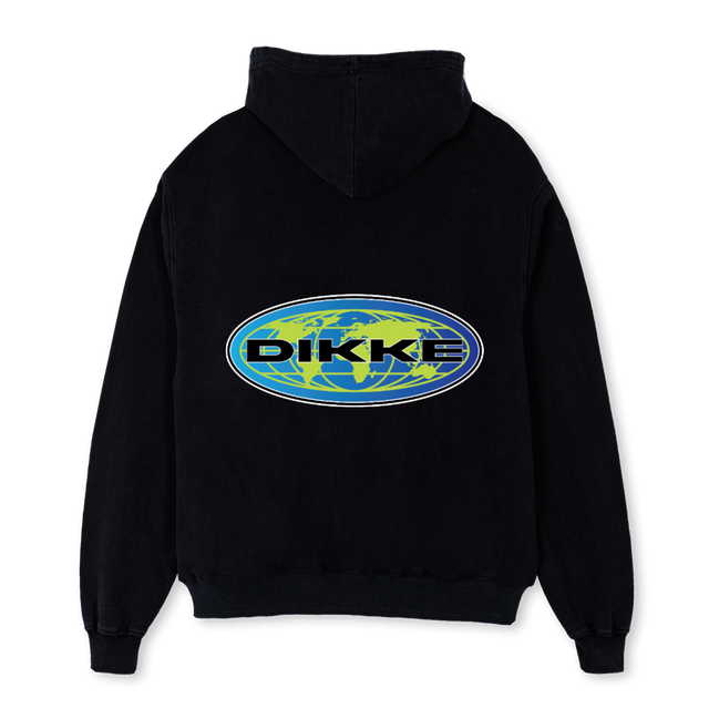 WWWLS Black Oversized Zipped Hoodie.