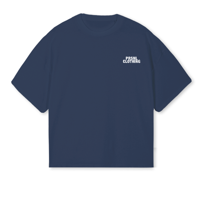 FLOWERSPRSNL Navy Blue Oversized Boxy Tee.
