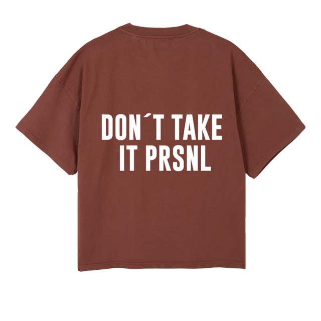 DONTTAKEITPRSNL Vintage Brown Oversized Boxy Tee.