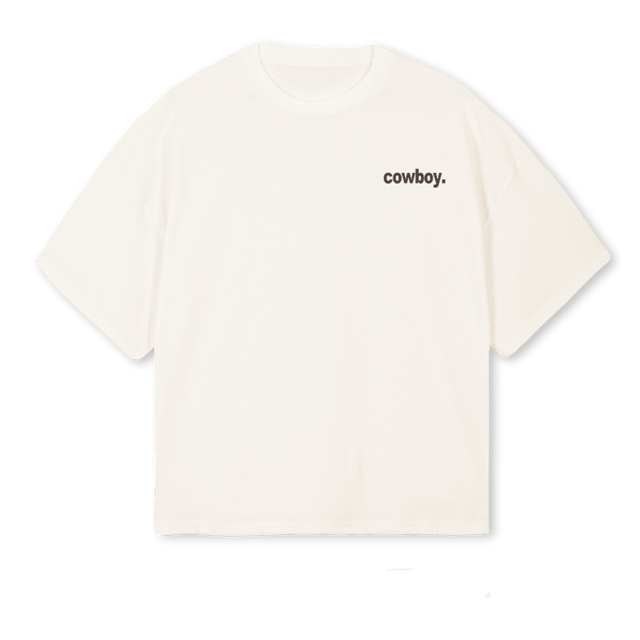COWBOYPRSNL Vintage White Oversized Boxy Tee.