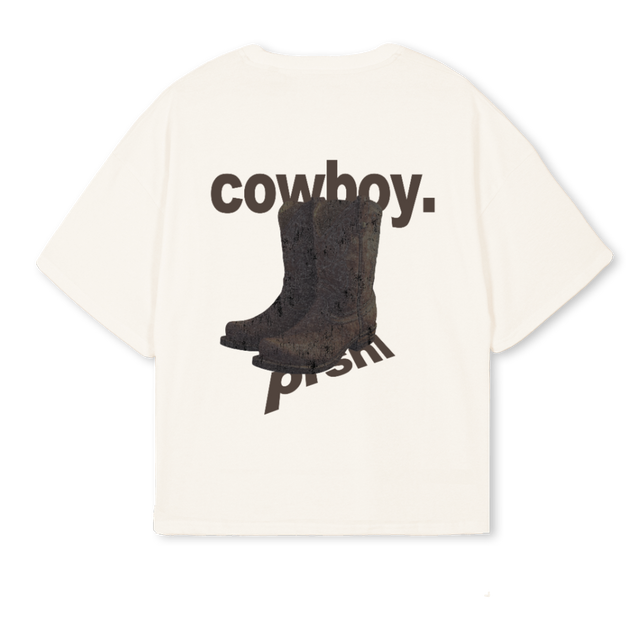 COWBOYPRSNL Vintage White Oversized Boxy Tee.