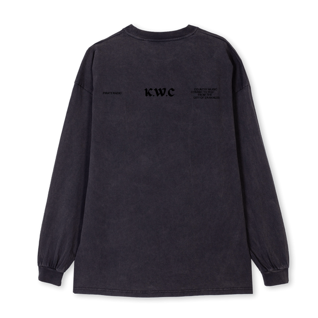 KWCBLACK Vintage Black Oversized LS Tee.