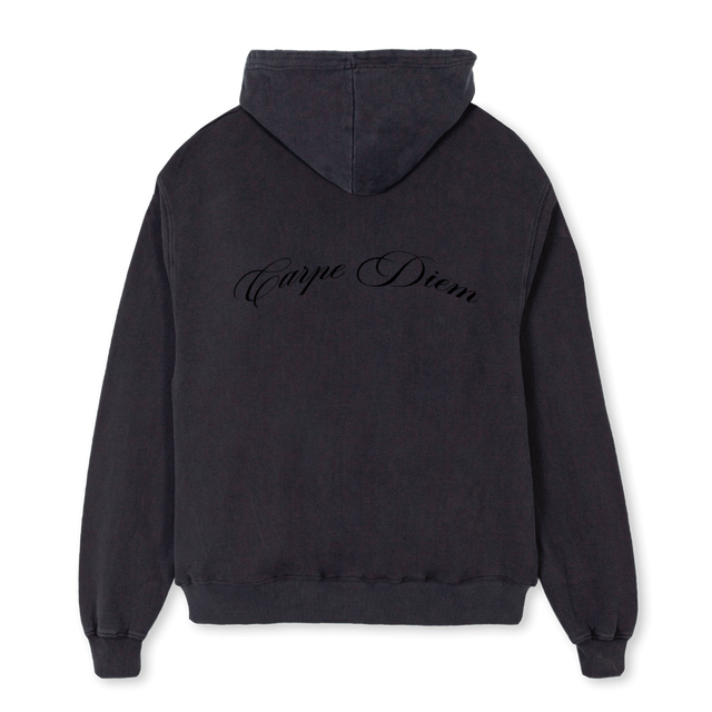 CARPEZIP Vintage Black Oversized Zipped Hoodie.