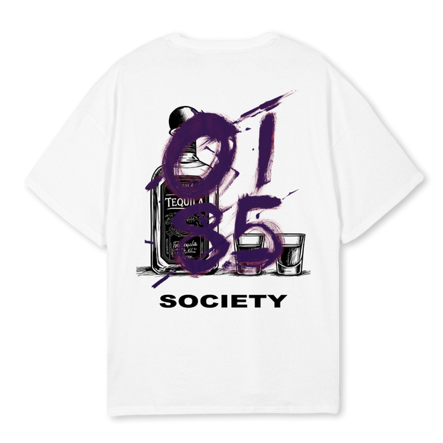 TEQUDAYPURPLE White Oversized Tee.