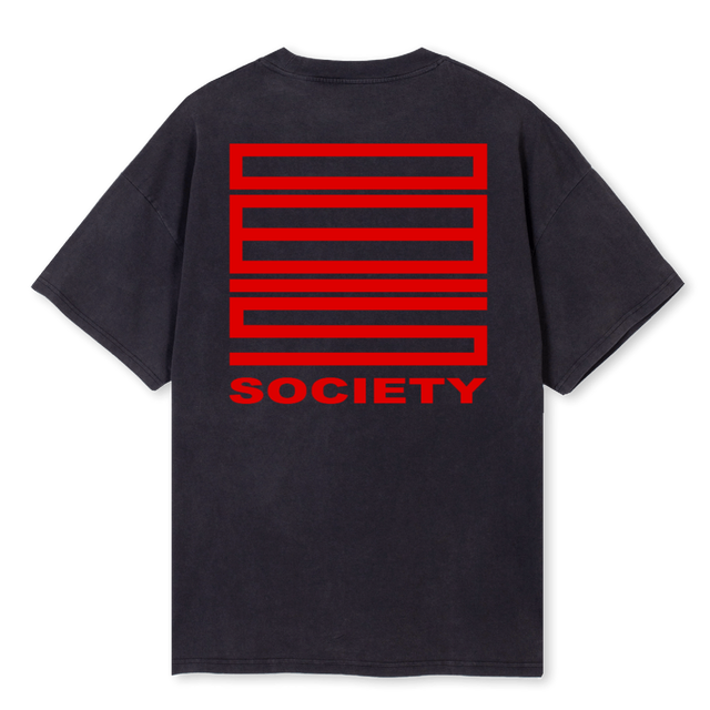 SOCIETYRED Vintage Black Oversized Tee.