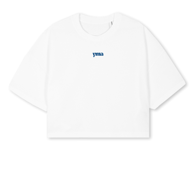 FEMME BLANC White Cropped Oversized Tee.