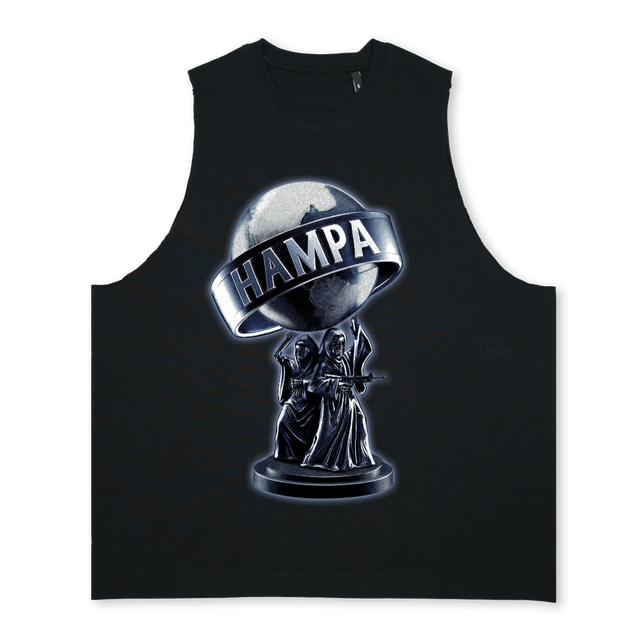 WORD HAMPA Deep Black Oversized Vest.